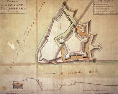 Plan of the New Fort at Pittsburgh, November 1759 by American School